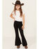 Image #1 - Shyanne Girls' Pull-On Super Stretch Denim Flare Jeans , Black, hi-res