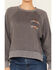 Image #3 - Cleo + Wolf Women's Double Shot Long Sleeve Crew Neck Graphic Sweatshirt, Dark Grey, hi-res