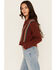 Image #2 - Cleo + Wolf Women's Collette Striped Print Long Sleeve Sweater , Brandy Brown, hi-res