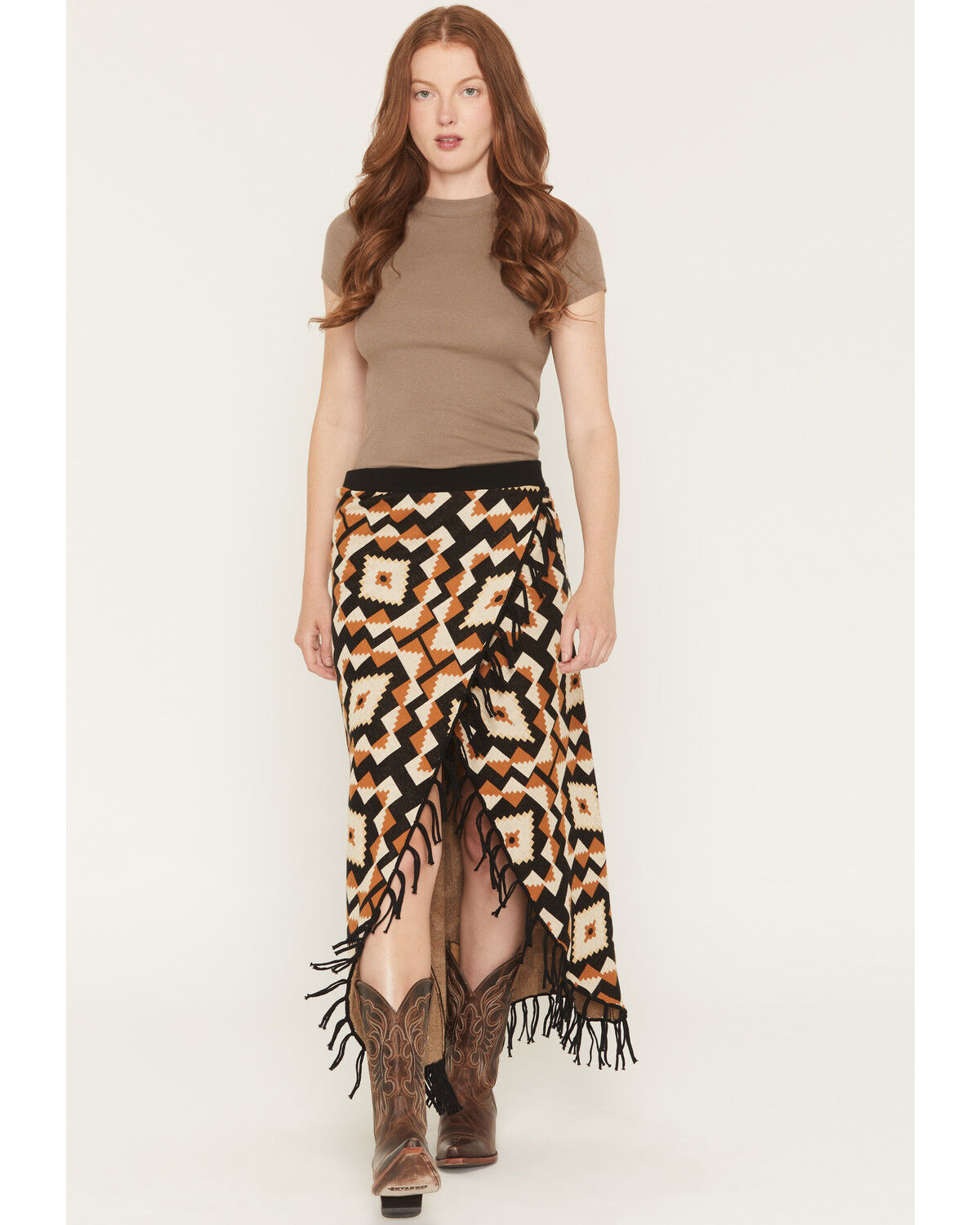 Image #1 - Tasha Polizzi Women's Andre Sweater Fringe Midi Skirt, Multi, hi-res