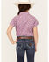 Image #4 - Shyanne Girls' Printed Short Sleeve Button-Down Western Stretch Shirt, Purple, hi-res