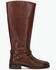 Image #2 - Frye Women's Melissa Belted Riding Wide Calf Fashion Boots - Round Toe, Brown, hi-res