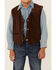 Image #2 - Scully Kid's Boar Suede Vest, Espresso, hi-res