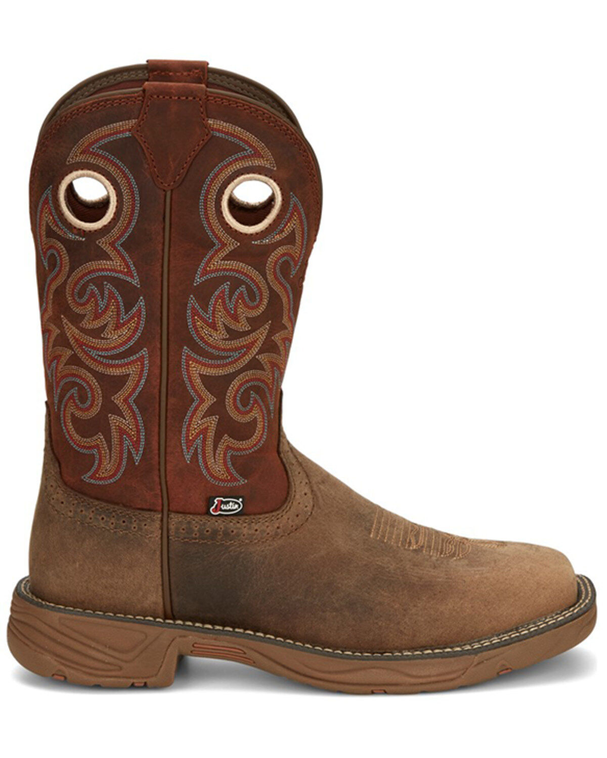 Image #2 - Justin Men's Stampede Rush Western Boots - Broad Square Toe, Tan, hi-res