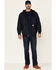 Image #2 - Carhartt Men's Rain Defender Thermal Lined Zip Hooded Work Sweatshirt, Navy, hi-res