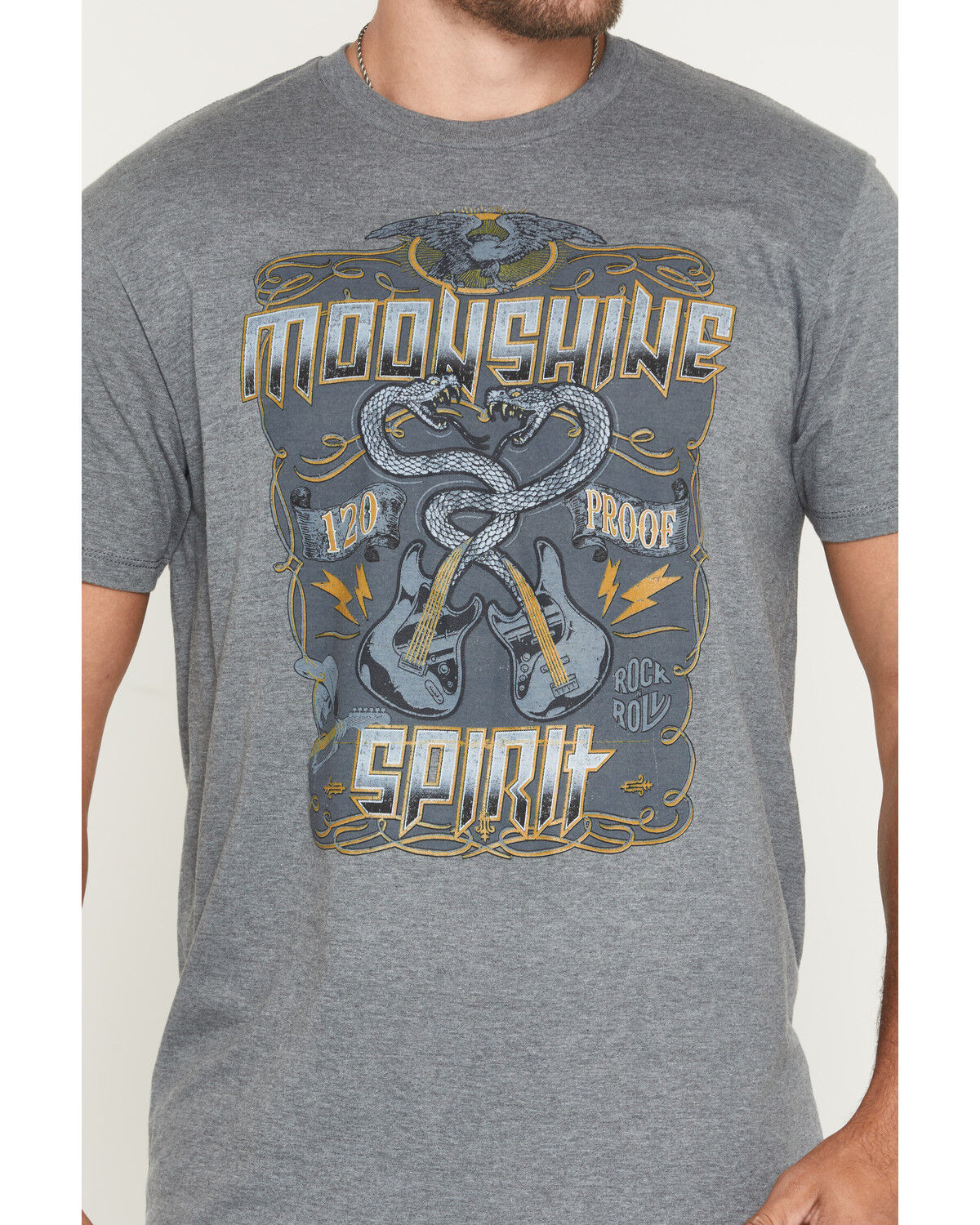 Image #3 - Moonshine Spirit&reg; Men's Snake Guitars Short Sleeve Graphic T-Shirt, Charcoal, hi-res