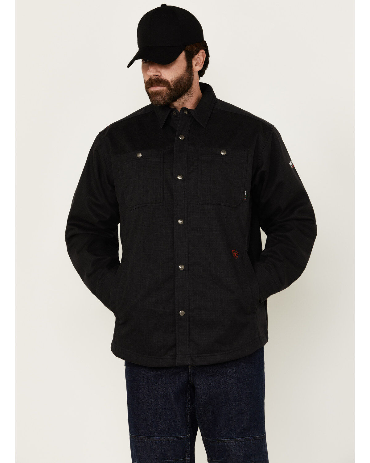 Ariat Men's FR Ripstop Softshell Shirt Jacket, Black, hi-res