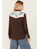 Image #4 - Stetson Women's Embroidered Yoke Long Sleeve Snap Western Shirt, Brown, hi-res