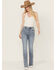 Image #1 - Cleo + Wolf Women's Torrey Medium Wash High Rise Skinny Bootcut Comfort Stretch Denim Jeans , Medium Wash, hi-res