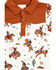 Image #2 - Angel Dear Infant Boys' Buckaroo Cowboy Short Sleeve Onesie, White, hi-res