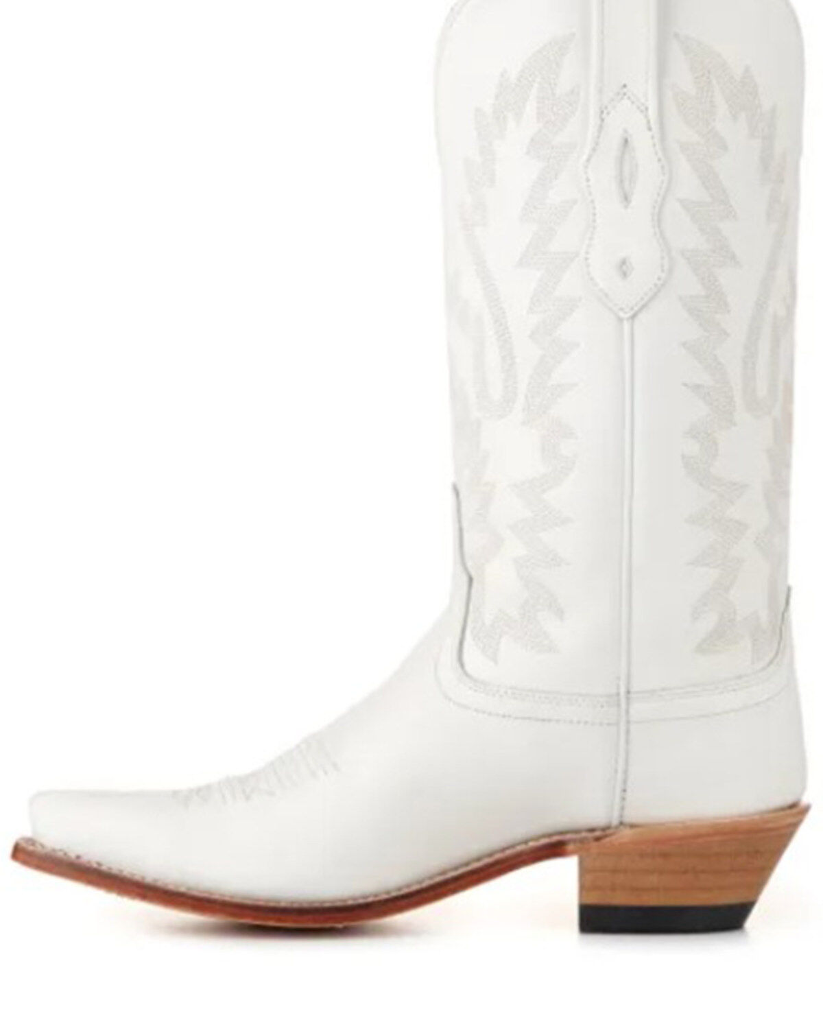 Image #3 - Old West Women's Western Boots - Snip Toe, White, hi-res