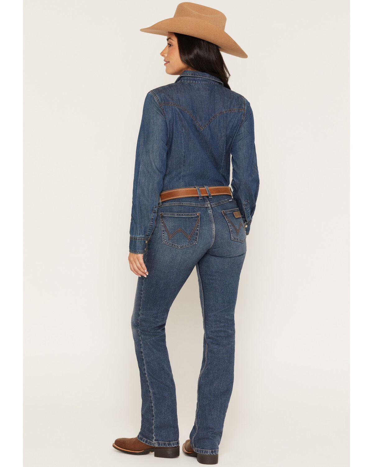 Image #3 - Wrangler Women's Medium Wash Mid Rise Mae Bootcut Stretch Denim Jeans, Medium Wash, hi-res