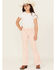 Image #1 - Rock & Roll Denim Girls' Flare Stretch Denim Jeans , Pink, hi-res