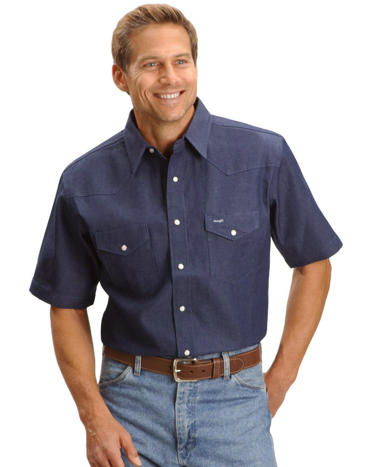 Image #1 - Wrangler Western Work Shirt - Big, Tall, , hi-res
