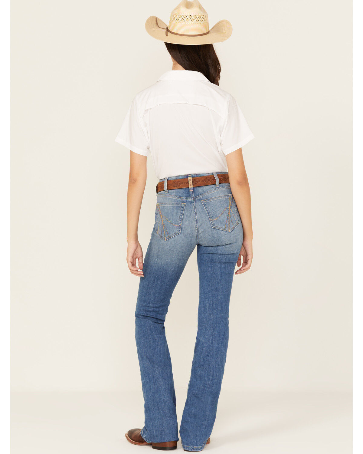 Ariat Women's Cassandra Medium Wash High Rise Bootcut Stretch Denim Jeans, Medium Wash, hi-res
