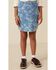 Image #1 - Hayden La Girls' Floral High Rise Denim Skirt , Blue, hi-res