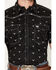 Image #3 - Cowboy Hardware Men's Boot Barn Exclusive Scatter Skull Print Short Sleeve Snap Stretch Western Shirt, Black, hi-res