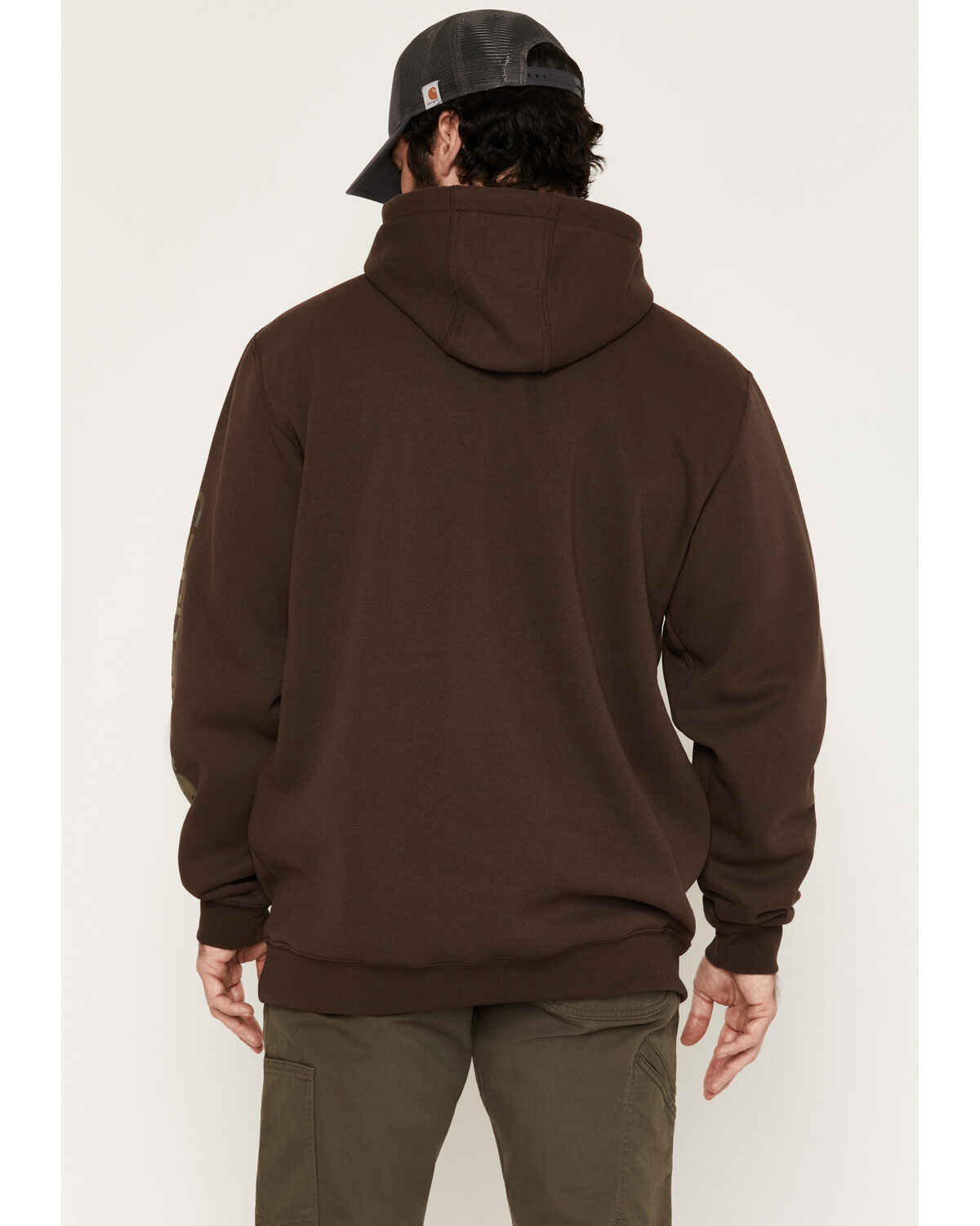 Image #4 - Carhartt Men's Logo Graphic Hooded Work Sweatshirt, Brown, hi-res