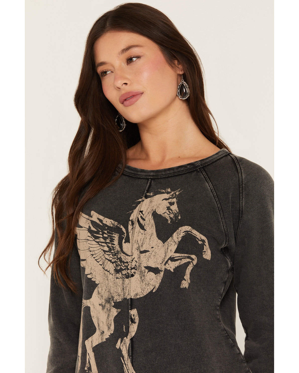 Image #2 - Idyllwind Women's Pierce Pegasus Graphic Crewneck, Black, hi-res