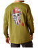 Image #1 - Ariat Men's FR Born For This Long Sleeve Work T-Shirt, Green, hi-res