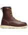 Image #2 - Danner Men's 8" Power Foreman Lace-Up Work Boots - Round Toe, Dark Brown, hi-res
