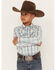 Image #1 - Cody James Boys' Flying Cloud Long Sleeve Plaid Snap Shirt, White, hi-res