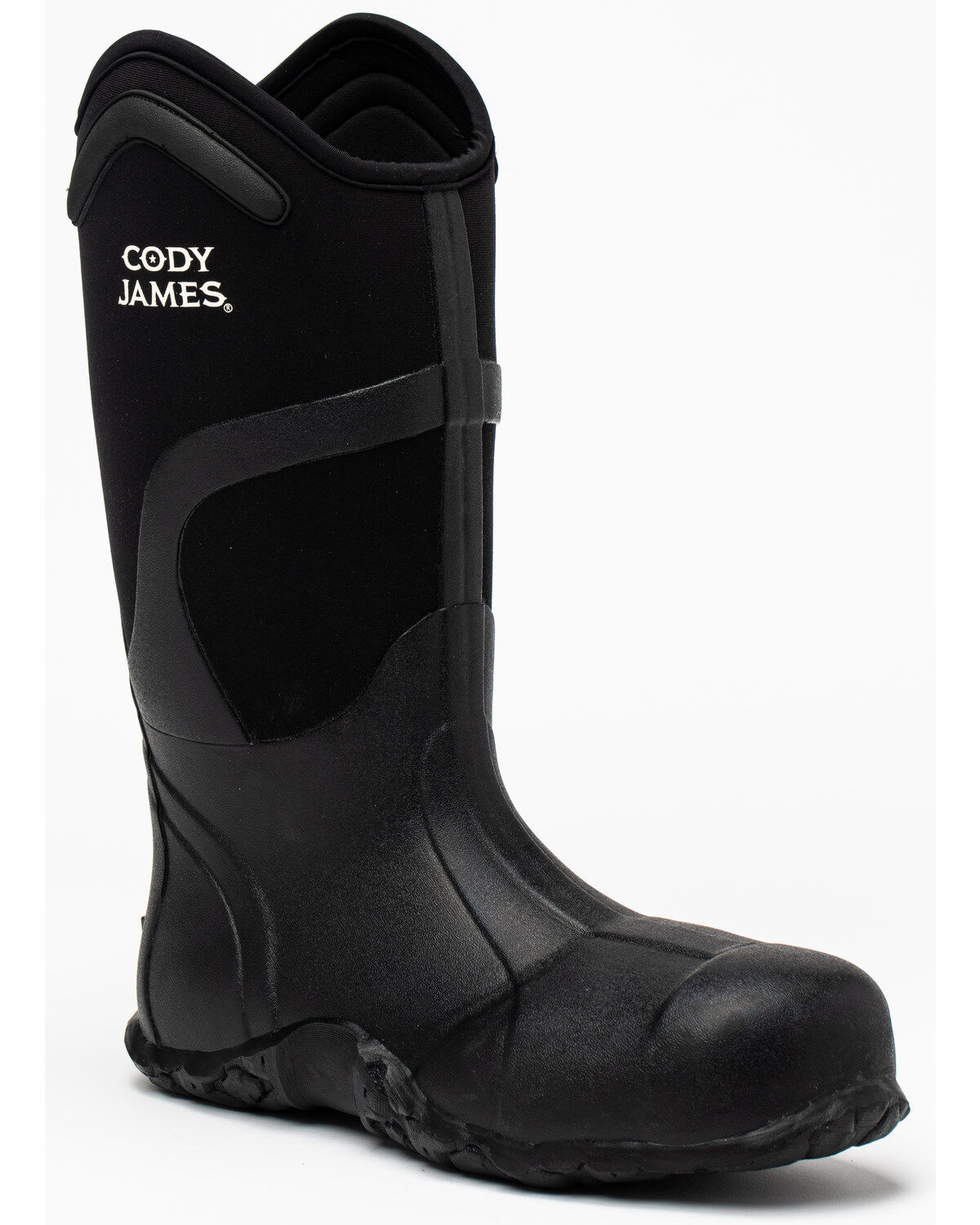 Image #1 - Cody James Men's 11" Rubber Work Boots - Soft Toe, Black, hi-res