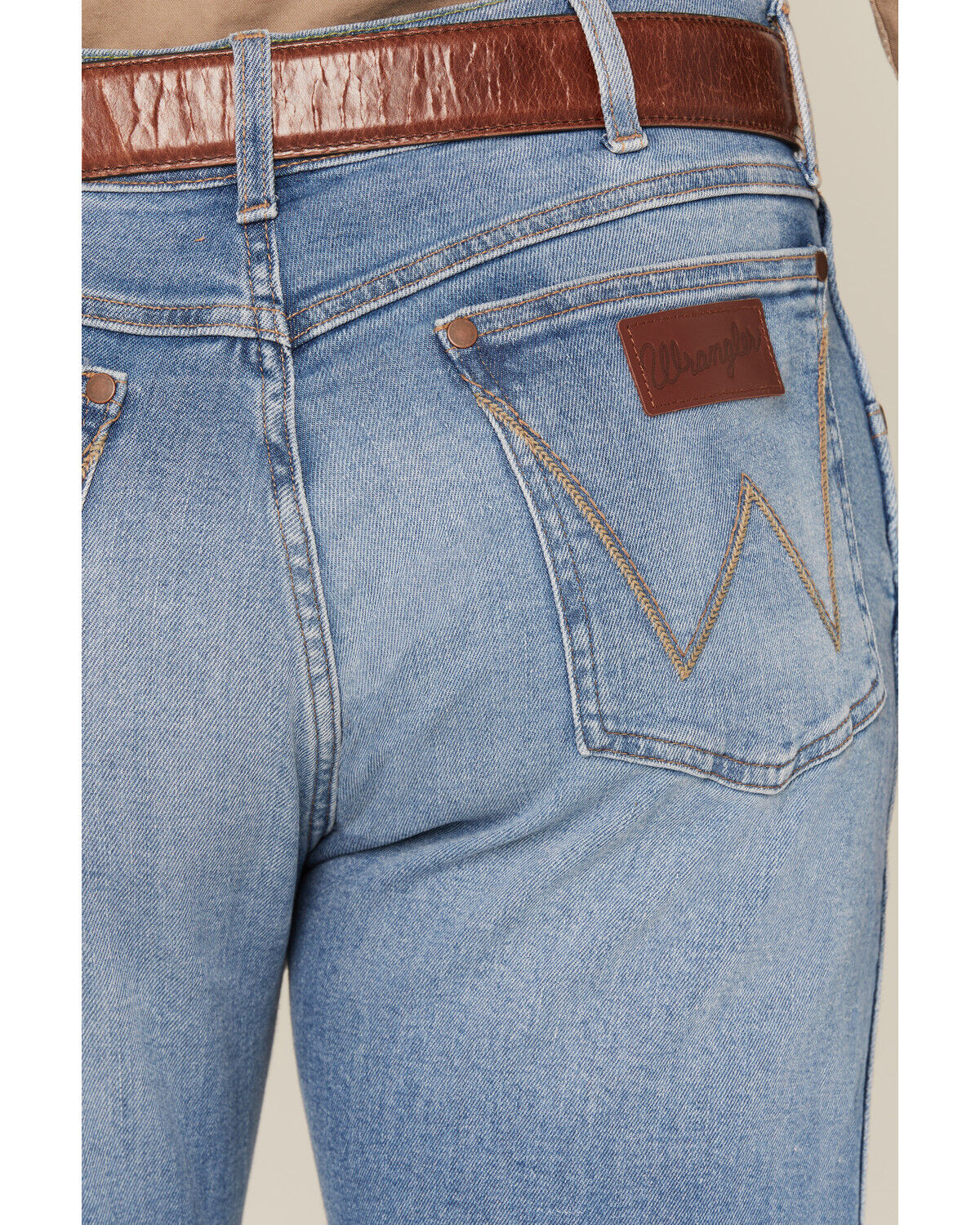 Image #4 - Wrangler Men's Retro Light Wash Slim Straight Stretch Denim Jeans, Light Wash, hi-res