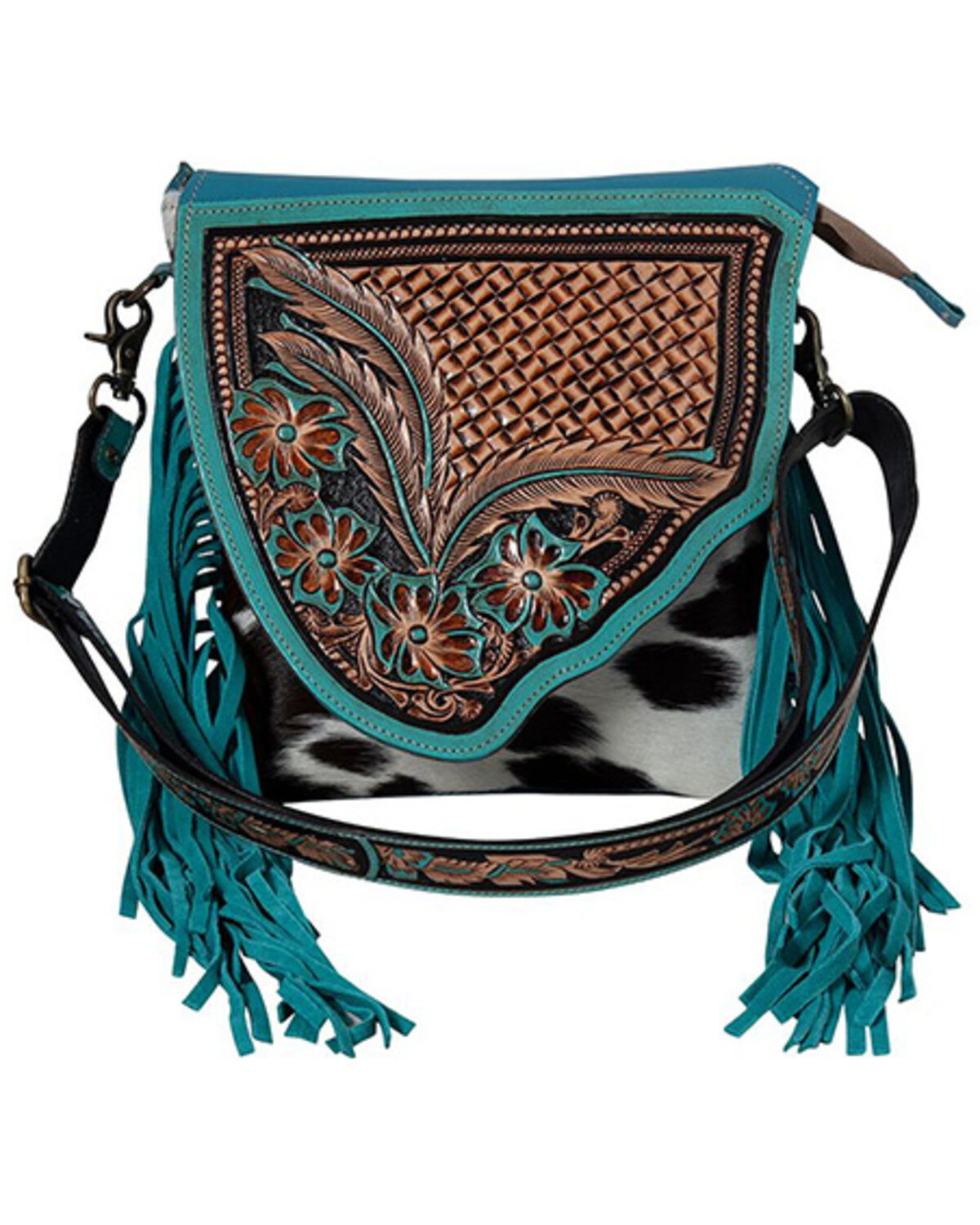 Myra Bag Women's Braynette Prairie Concealed Carry Crossbody Bag, Turquoise, hi-res