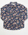 Image #1 - Cody James Toddler Boys' Grand Finale Paisley Print Long Sleeve Snap Western Shirt , Navy, hi-res