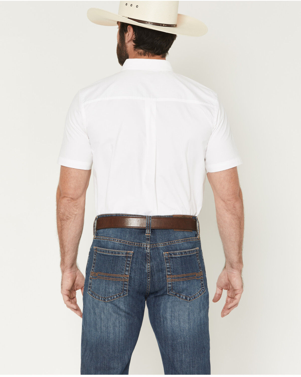 Image #4 - Cody James Men's Basic Solid Short Sleeve Button-Down Stretch Western Shirt - Tall, White, hi-res