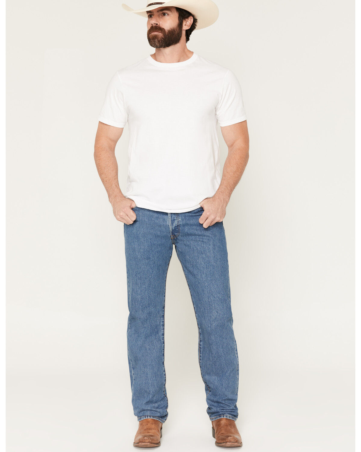 Levi's Men's 501 Original Prewashed Regular Straight Leg Jeans, Stonewash, hi-res