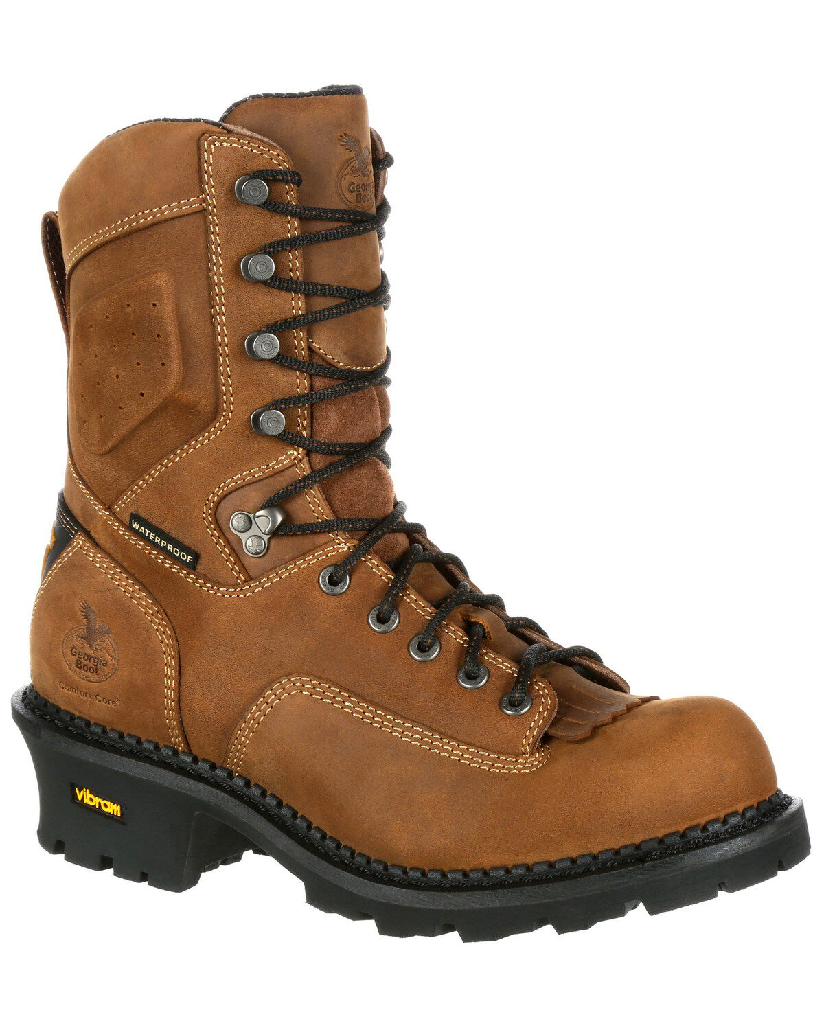 Georgia Boot Men's Comfort Core Waterproof Logger Boots - Composite Toe, Brown, hi-res