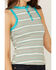 Image #3 - RANK 45&reg; Women's Southwestern Stripe No Yank Henley Tank, Teal, hi-res