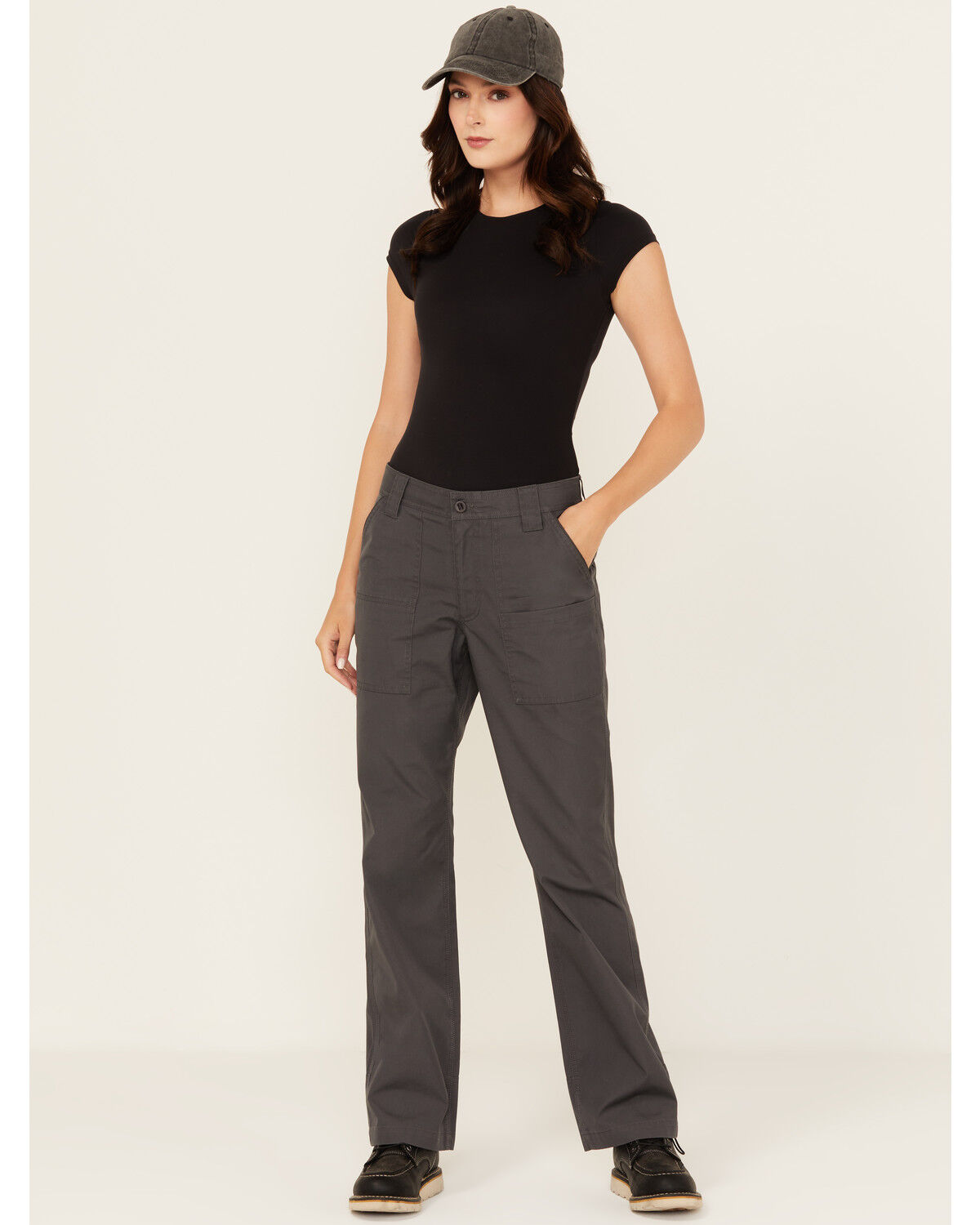 Image #1 - Lucky Brand Workwear Women's Canvas Fatigue Work Pants, Grey, hi-res