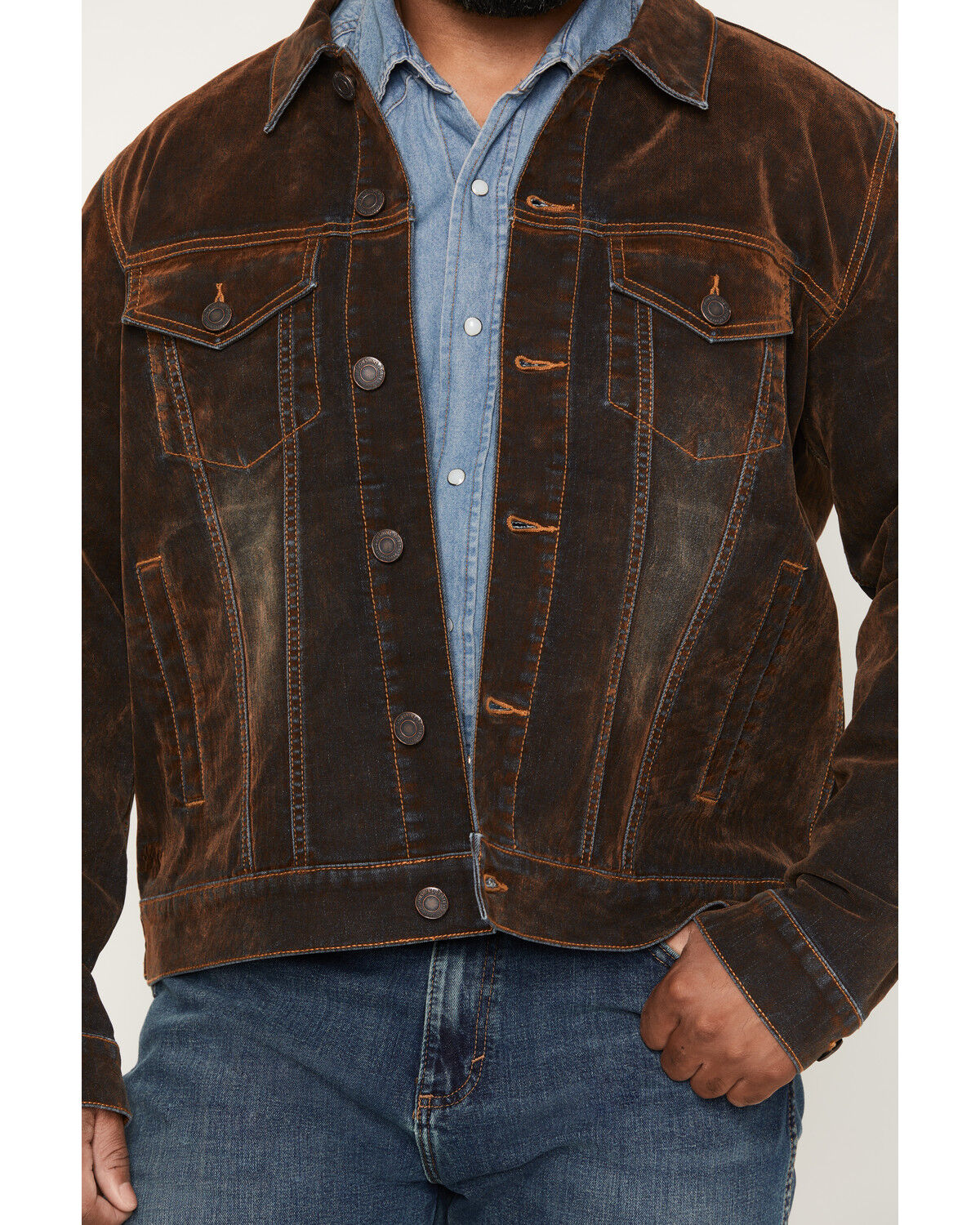 Image #3 - Moonshine Spirit&reg;&nbsp;Men's Gunslinger Flocker Trucker Jacket, Brown, hi-res