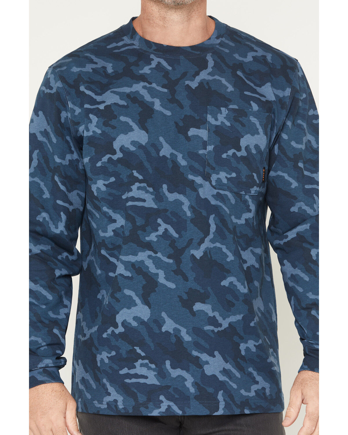 Image #3 - Hawx Men's Forge Camo Print Long Sleeve Work T-Shirt, Navy, hi-res