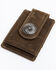 Image #3 - Cody James Men's Brown Embroidered Leather Money Clip Wallet, Brown, hi-res