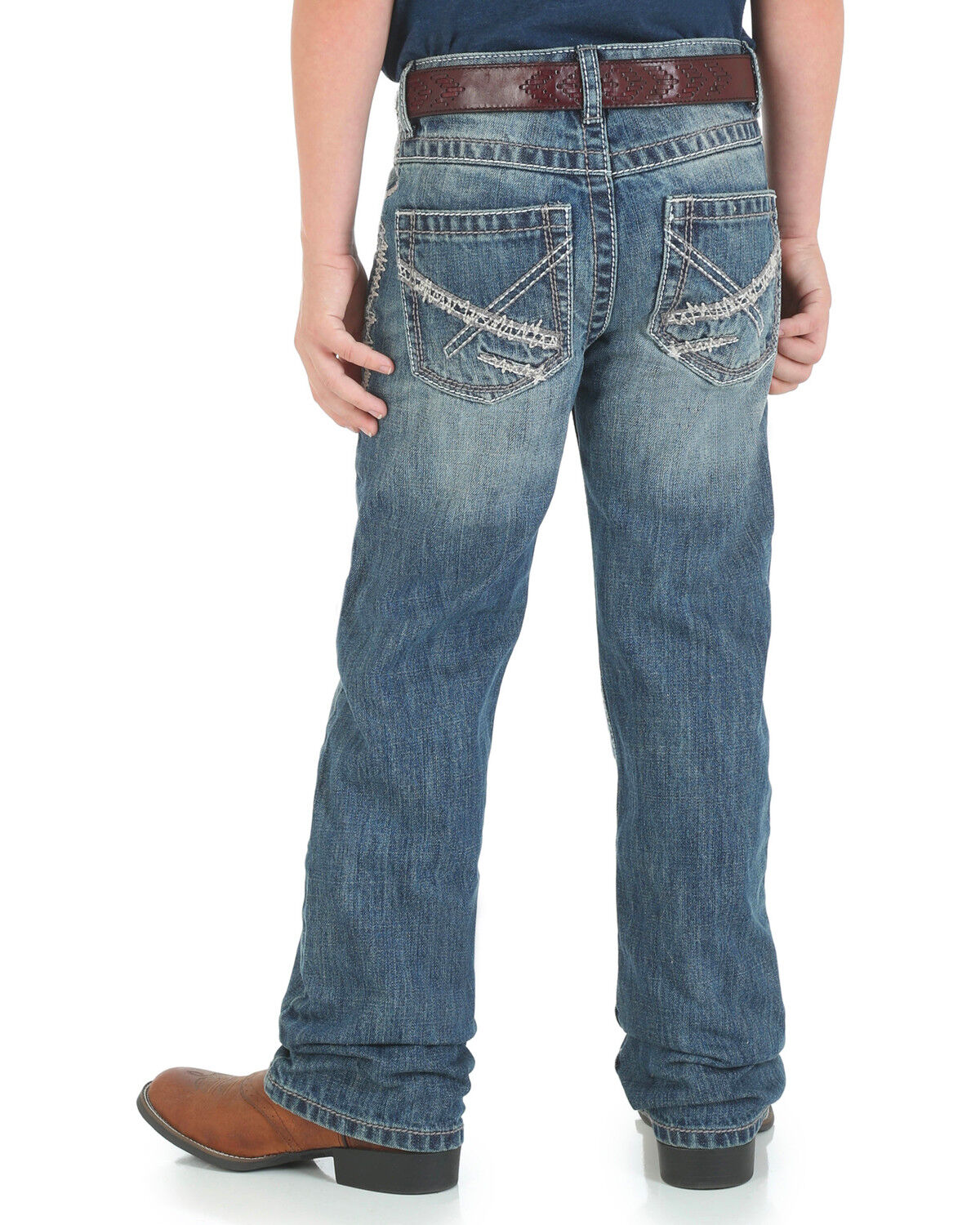 Wrangler 20X Boys' Vintage Bootcut Jeans, Blue, hi-res