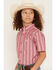 Image #2 - Ariat Boys' Pro Series Bobby Striped Short Sleeve Button-Down Western Shirt, Red, hi-res