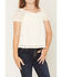 Image #3 - Sugar California Girls' Emma Solid Lace Short Sleeve Shirt, Ivory, hi-res