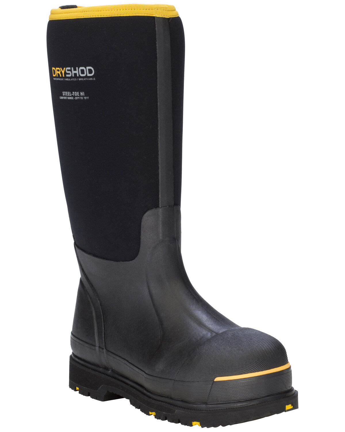Dryshod Men's Waterproof Work Boots - Steel Toe, Black, hi-res