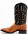 Image #3 - Cody James Men's Full Quill Cognac Ostrich Exotic Western Boots - Broad Square Toe , Black, hi-res