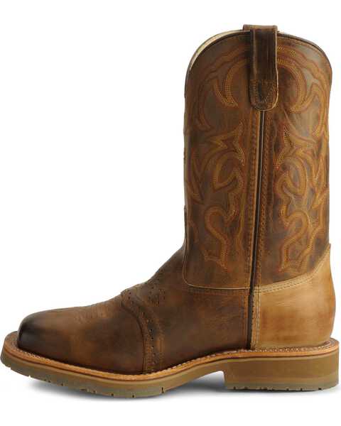 Image #3 - Double-H Men's Steel Square Toe Western Boots, Bark, hi-res