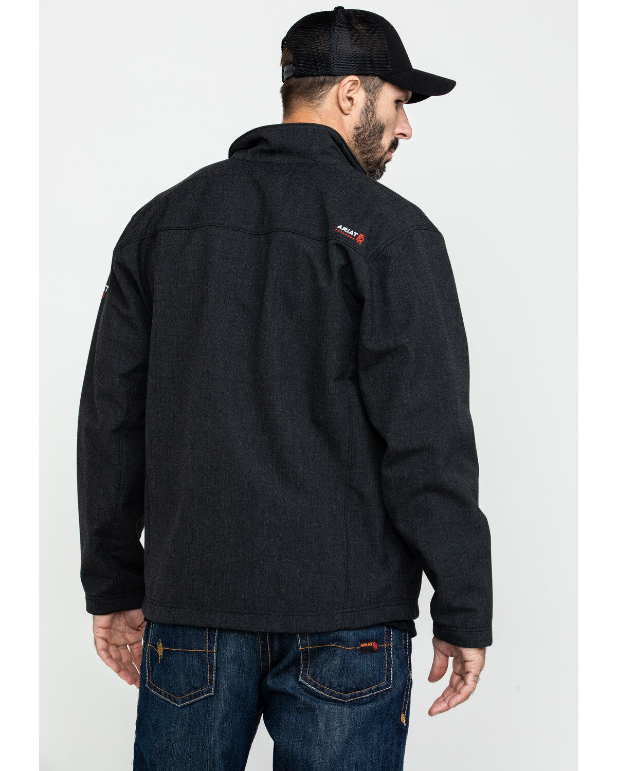 Image #2 - Ariat Men's FR Vernon Work Jacket, Black, hi-res