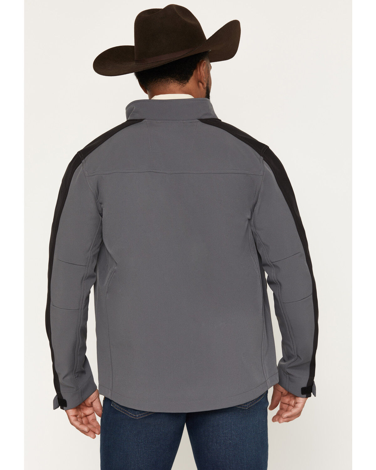 Image #4 - RANK 45&reg; Men's Bandana Color Block Softshell Jacket, Charcoal, hi-res