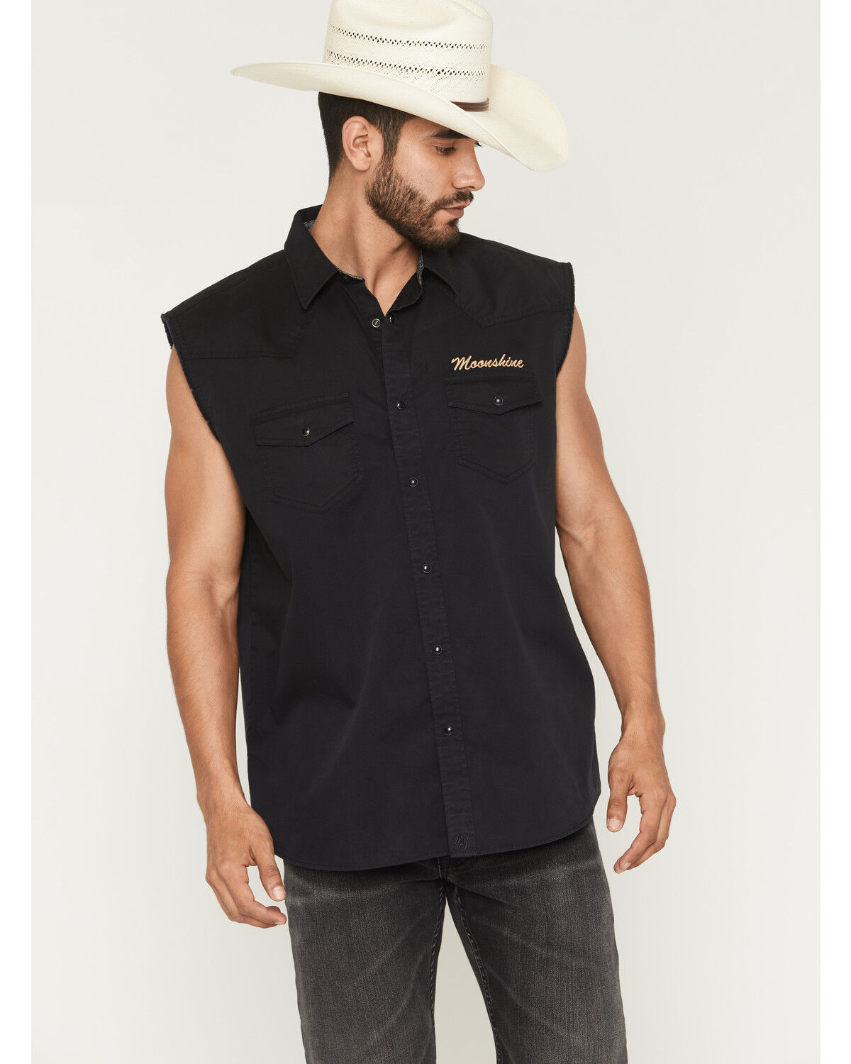 Image #2 - Moonshine Spirit&reg; Men's Dixon Bubba Sleeveless Western Shirt, Black, hi-res