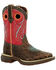 Image #1 - Durango Boys' Gator Print Western Boots - Square Toe, Brown, hi-res