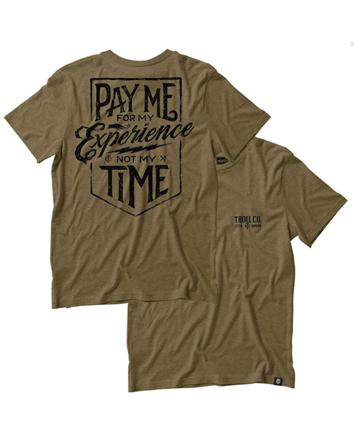 Troll Co Men's Pay Me Short Sleeve Graphic T-Shirt, Green, hi-res