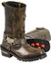Image #1 - Milwaukee Leather Women's Distressed Brown Classic Harness Boots - Square Toe, Black, hi-res
